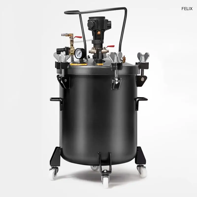 CheapNEW 10L Pressure Paint Tank Spray Gun Sprayer Pressure Regulator Manual Auto Air Mix Agitator Industrial Paint