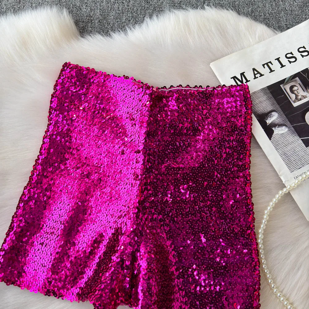 Shinny Sequins Short Pants Women Hot Summer High Waisted Female Booty Shorts Sexy Girl Streetwear Y2k Short Pants Dropshipping