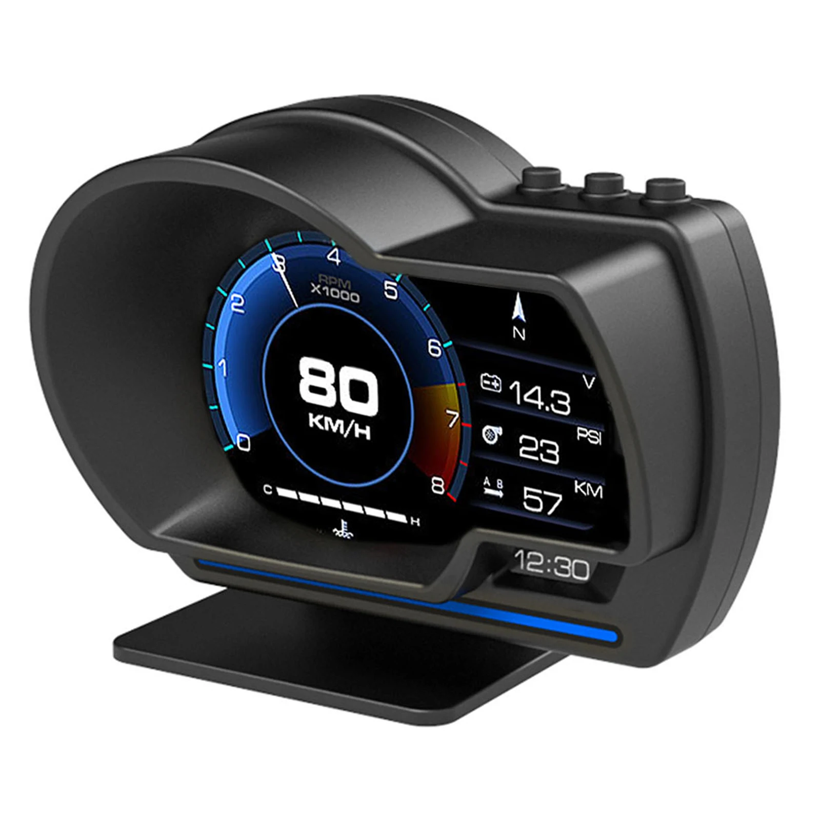 Head Up Display OBD2+GPS Smart Gauge Car HUD Speedometer Turbo RPM Alarm for Car Truck