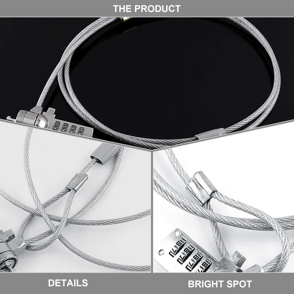 

Password Bike Lock 4 Digit Resettable Combination Heavy Duty Alloy Steel Cable Lock for Bicycle Motorcycle Desktop Laptop