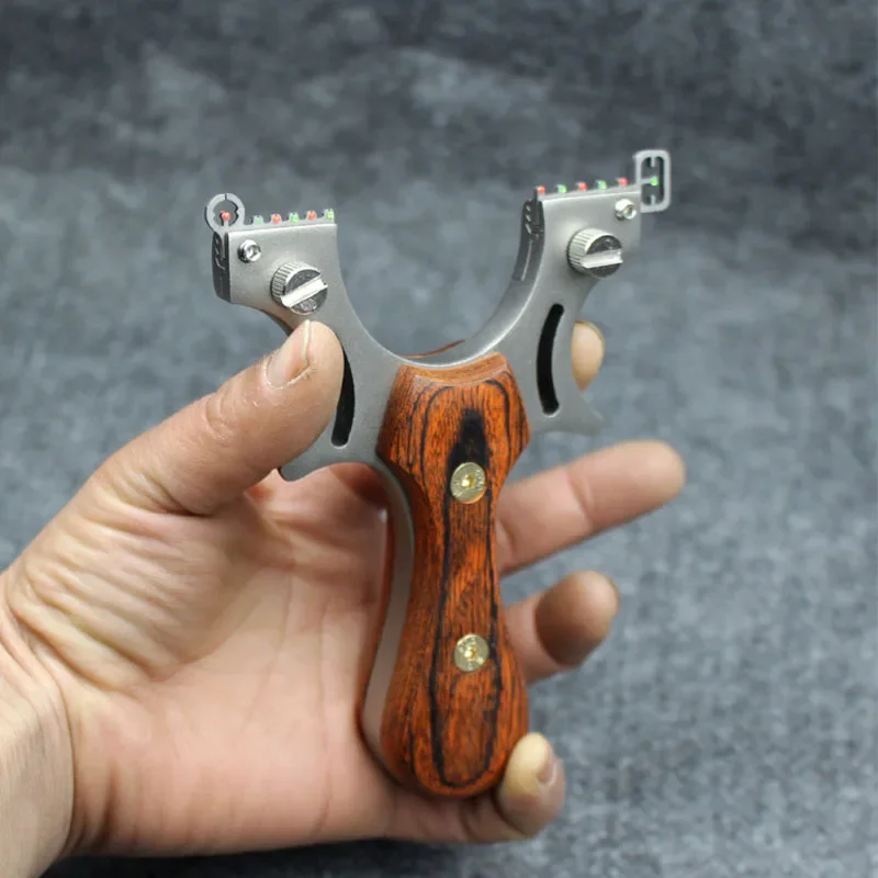 

Powerful Slingshot Solid Wood Stainless Steel High Precision Outdoor Shooting Flat Leather Slingsshot Hunting Competition Tools