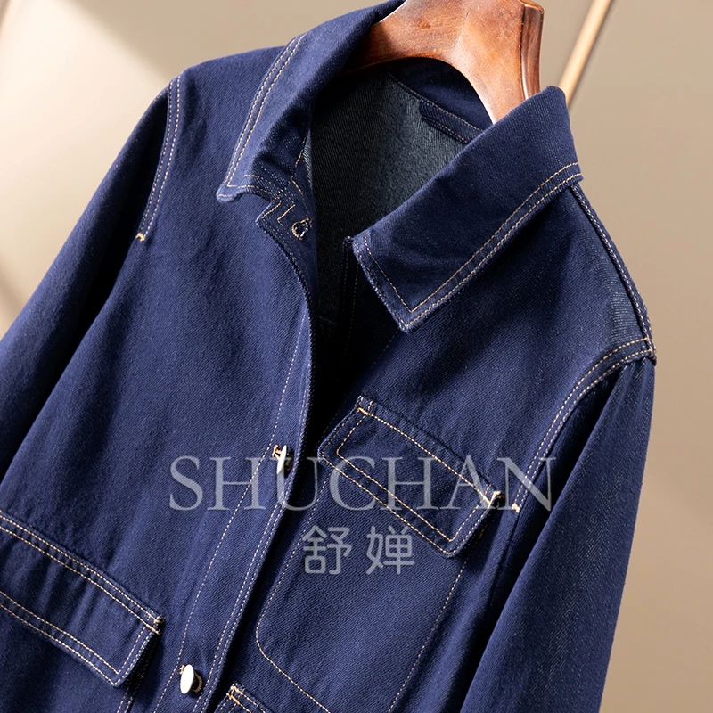 French Early Autumn Cotton Loose Denim Jacket Short Jacket Women's 06F2 Jean Jacket for Women