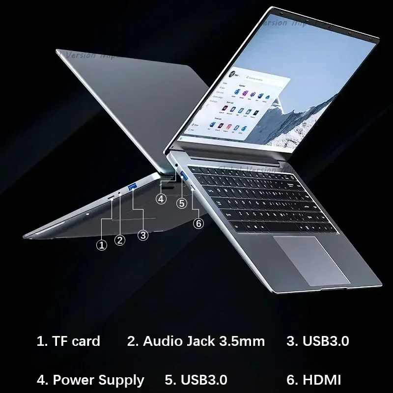 2024 Computer portatile globale Windows 11Pro Intel Celeron N3700 Notebook PC Gamer 16GB RAM 512GB 1TB SSD 1920*1080 Computer da ufficio