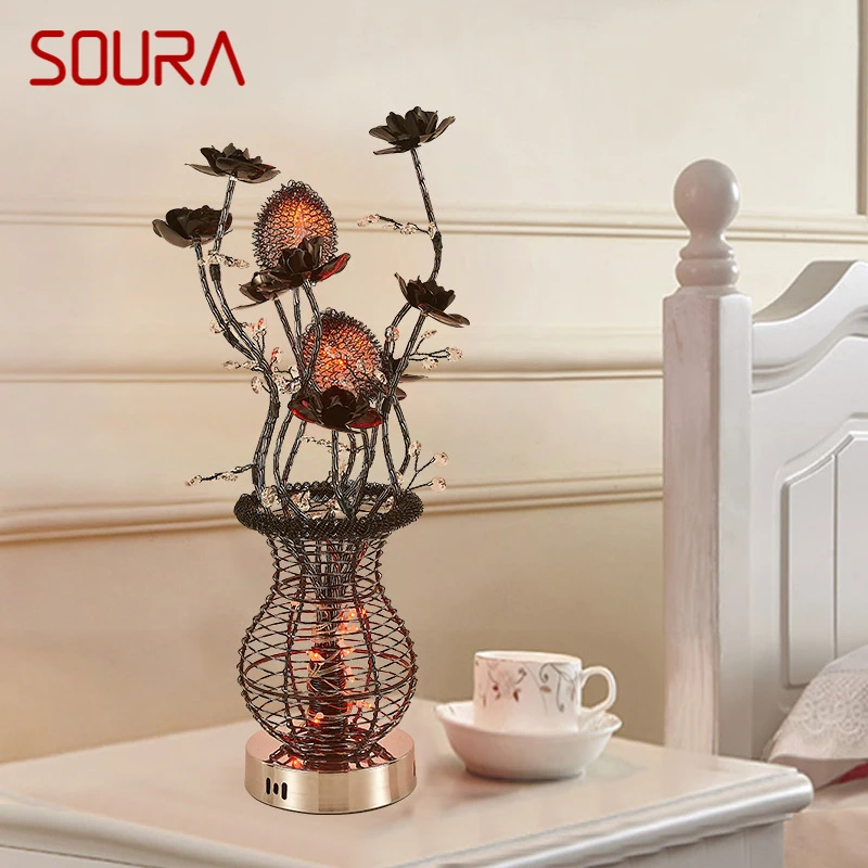 

SOURA Modern Black Table Lamp Fashionable Art Living Room Bedroom Hotel LED Originality Decorative Bedside Desk Light