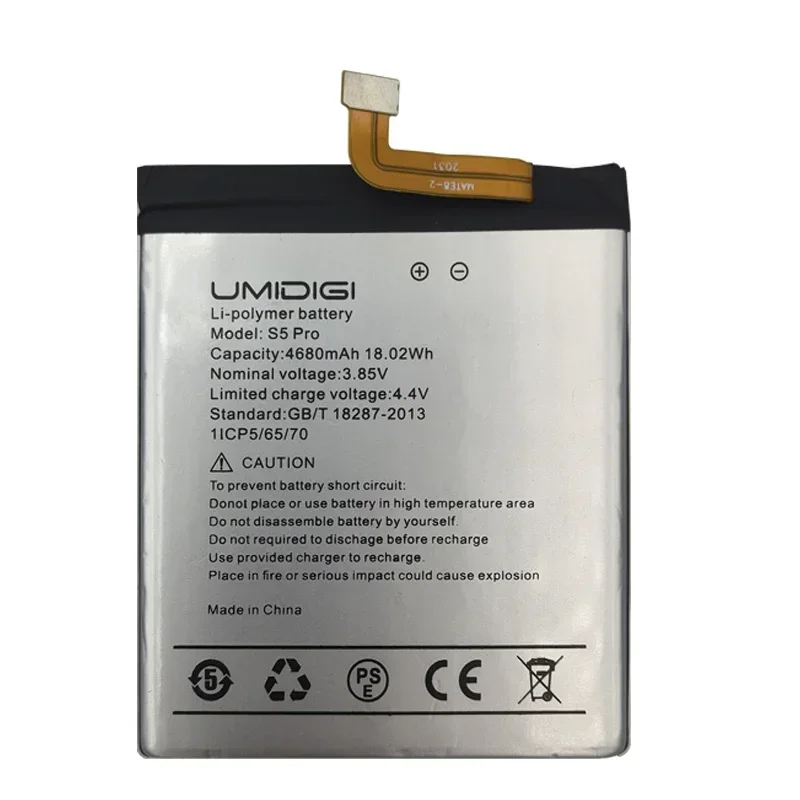 2024 Years UMI Original Battery For For UMI Umidigi S5 Pro S5Pro 4680mAh Phone Replacement Batteries Bateria Fast Shipping