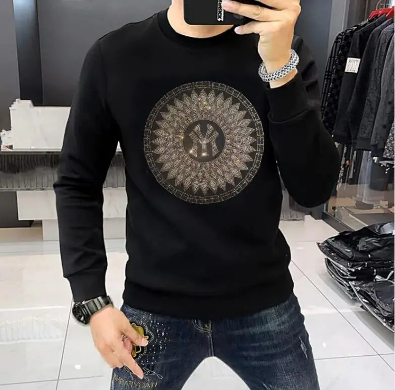 2023 Men's winter hoodies Luxury  Streetwear  sweatshirt  Plein ali   warm Wear Rhinestones  Tops