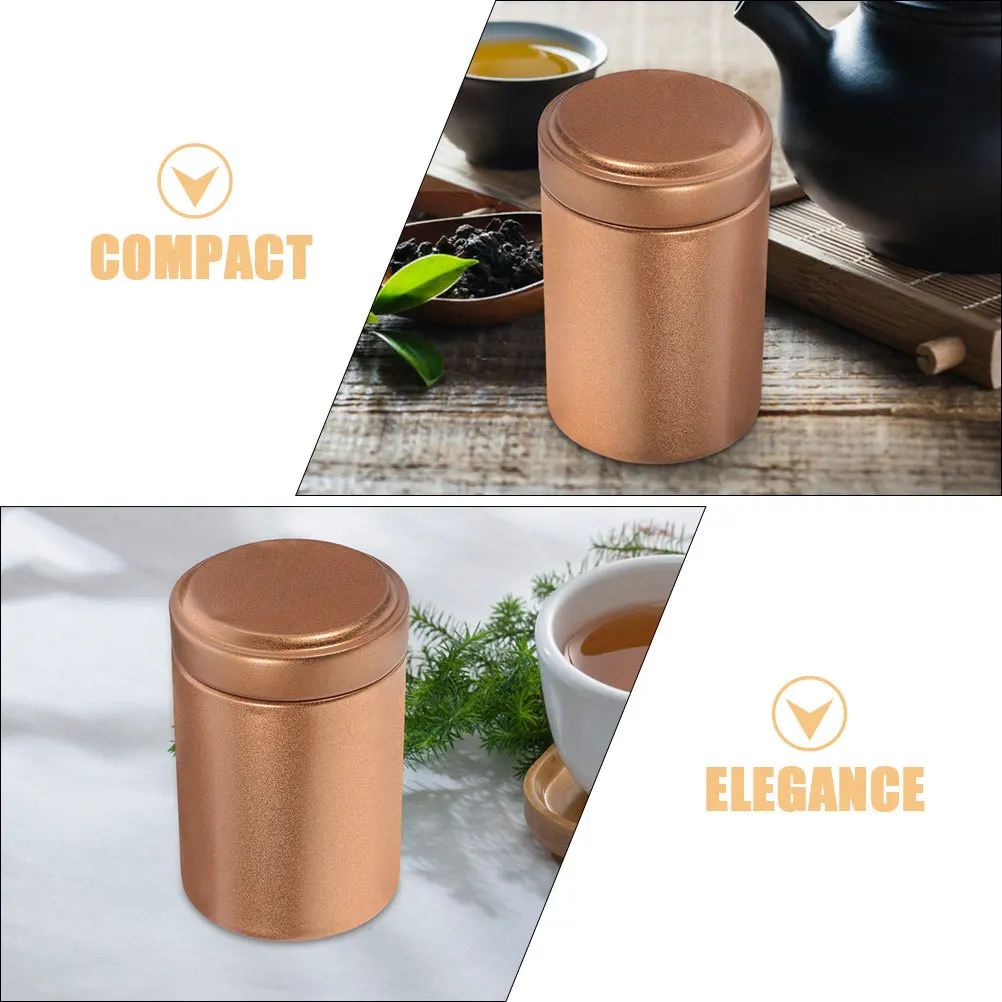 

4Pcs Portable Tea Jar Set Sturdy Metal Tin Canister with Lid for Tea Leaves Candy Dried Fruit Long-Term Freshness Preservation