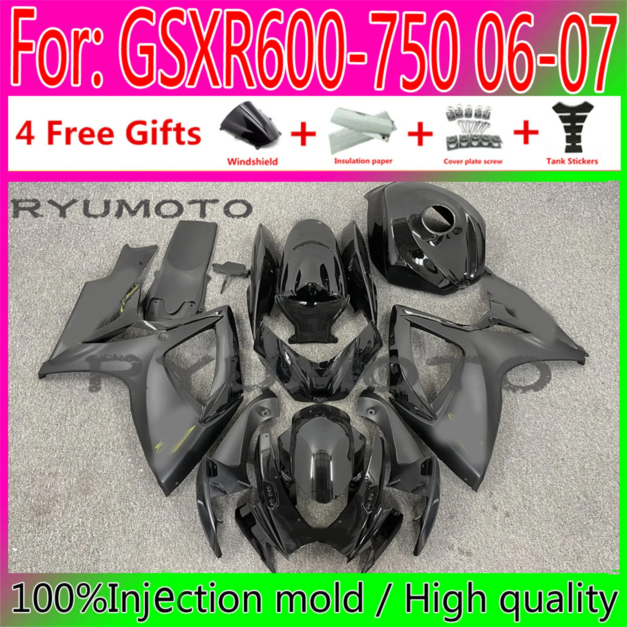 New Motorcycle Injection Fairing Bodywork For Suzuki GSXR600 06 07 GSXR750 2006 GSX-R750 2006 - 2007 K6 Fairings gray