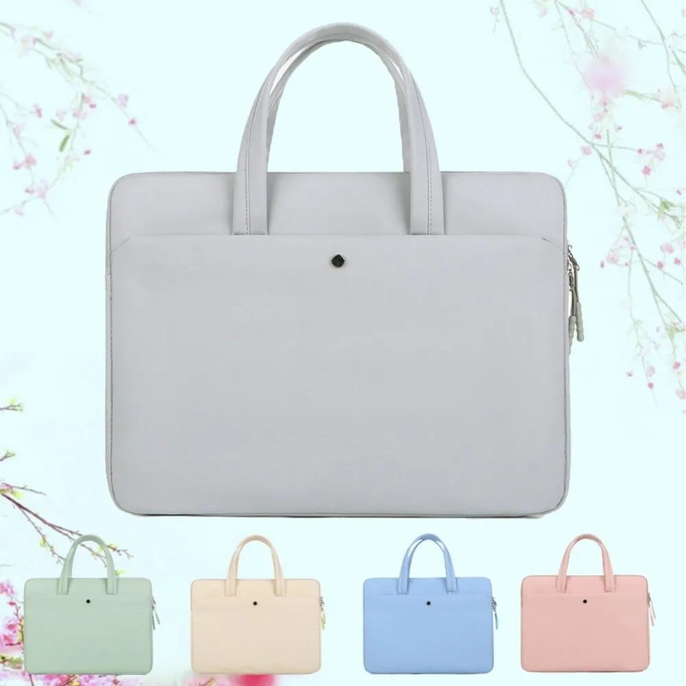With Handle Portable Laptop Bags Waterproof Lightweight Laptop Case Multi-Layer Dual Zipper Notebook Sleeve Business Briefcase