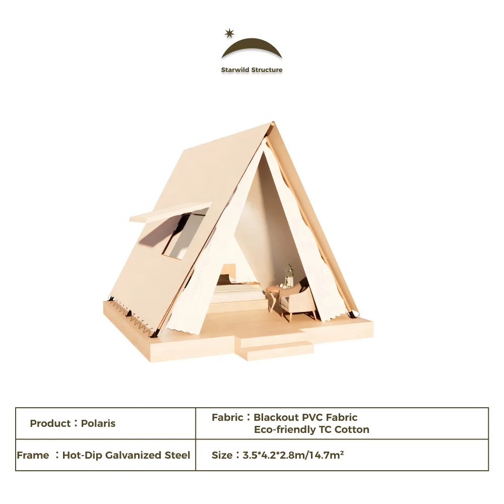 High Quality Luxury Glamping Safari House Hotel Camping Tent PVC Desert Resort Tented Safari Lodge