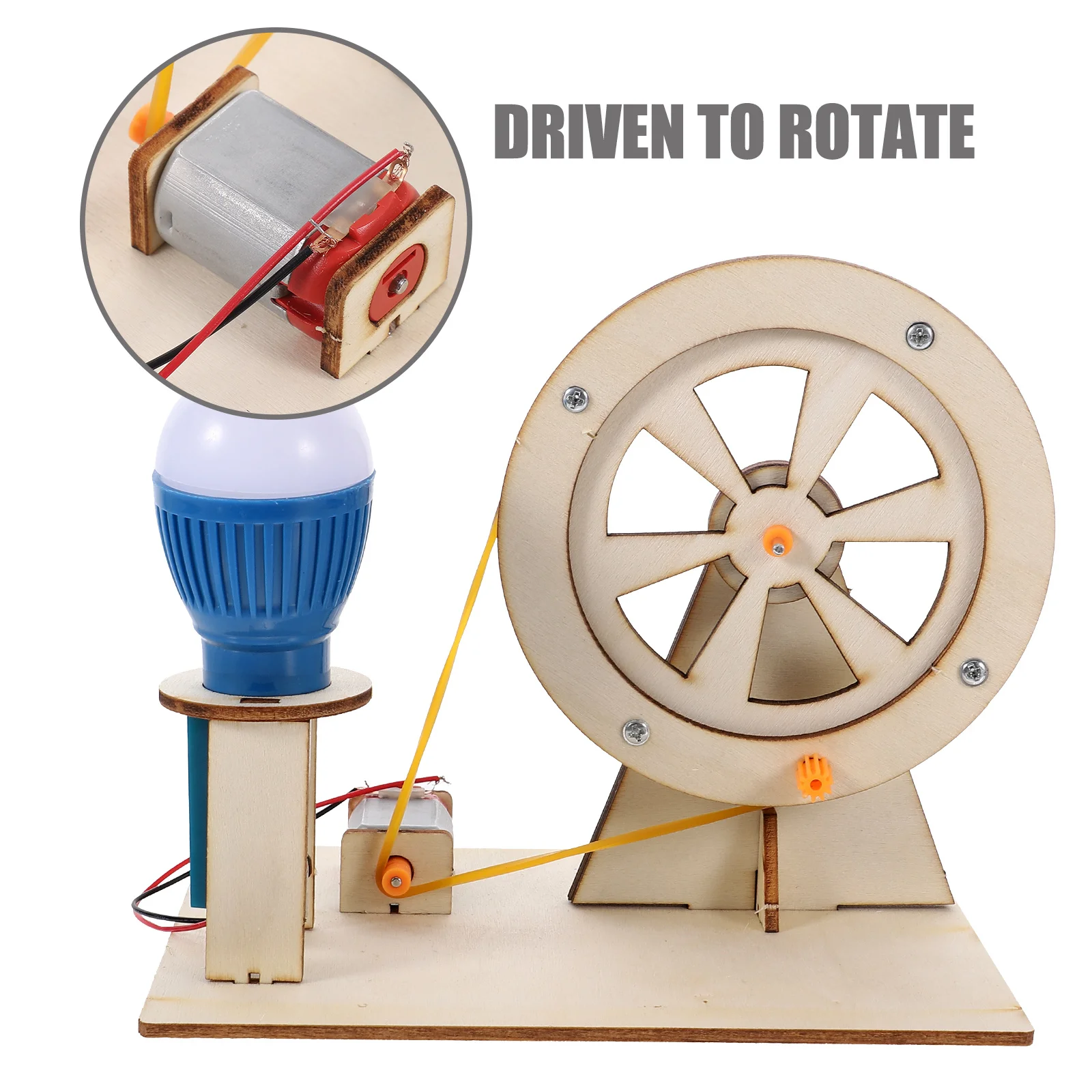 Drewniany generator ręczny DIY dla dzieci, zestaw edukacyjny do nauki mechaniki, zestaw do nauki zasady działania mechaniki, generator ręczny.