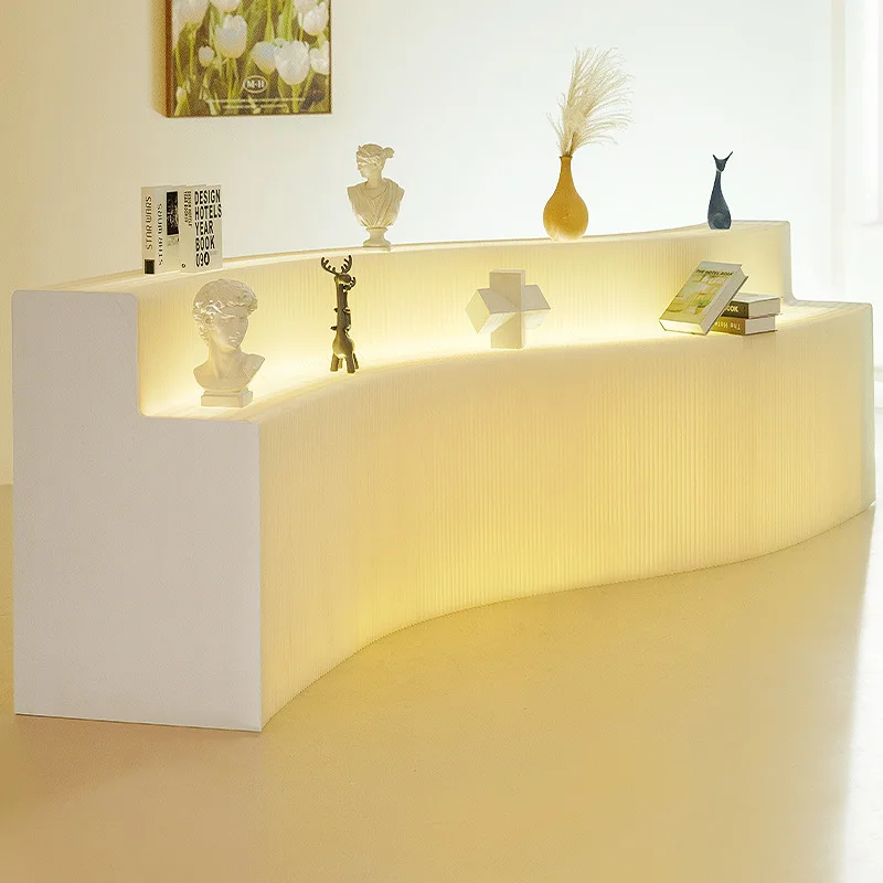 Double-layer mid-island long strip booth stepped display stand rack multi-layer mid-island product floor display rack