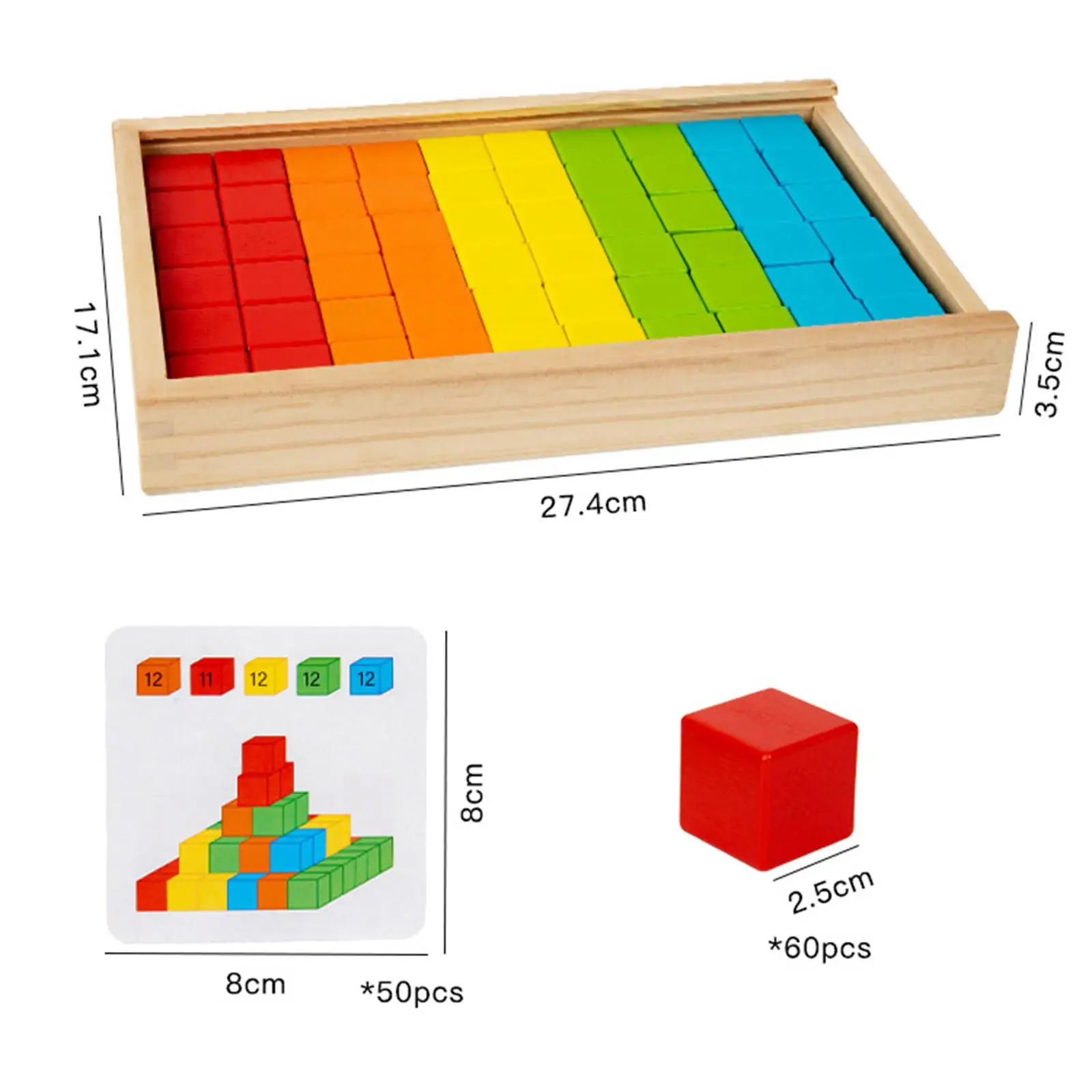 Wooden Building Blocks Set Stacking Toy Storage Box Multifunctional Ornament Playset Educational Toy for Girls Boys