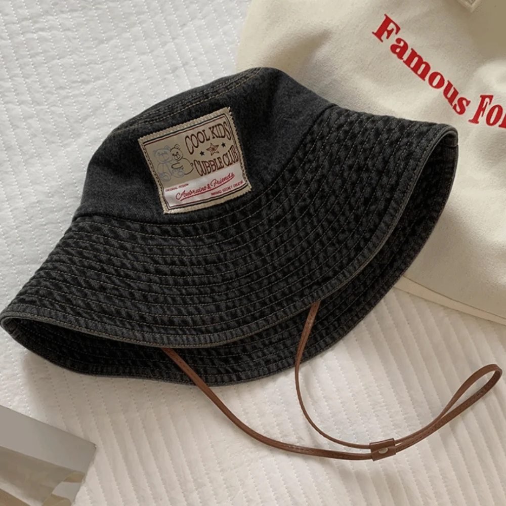 

Casual Big Brimmed Denim Bucket Hat Sunscreen Wide Wings Jeans Fisherman Hat Visor Korean Style Sunscreen Hat Girls