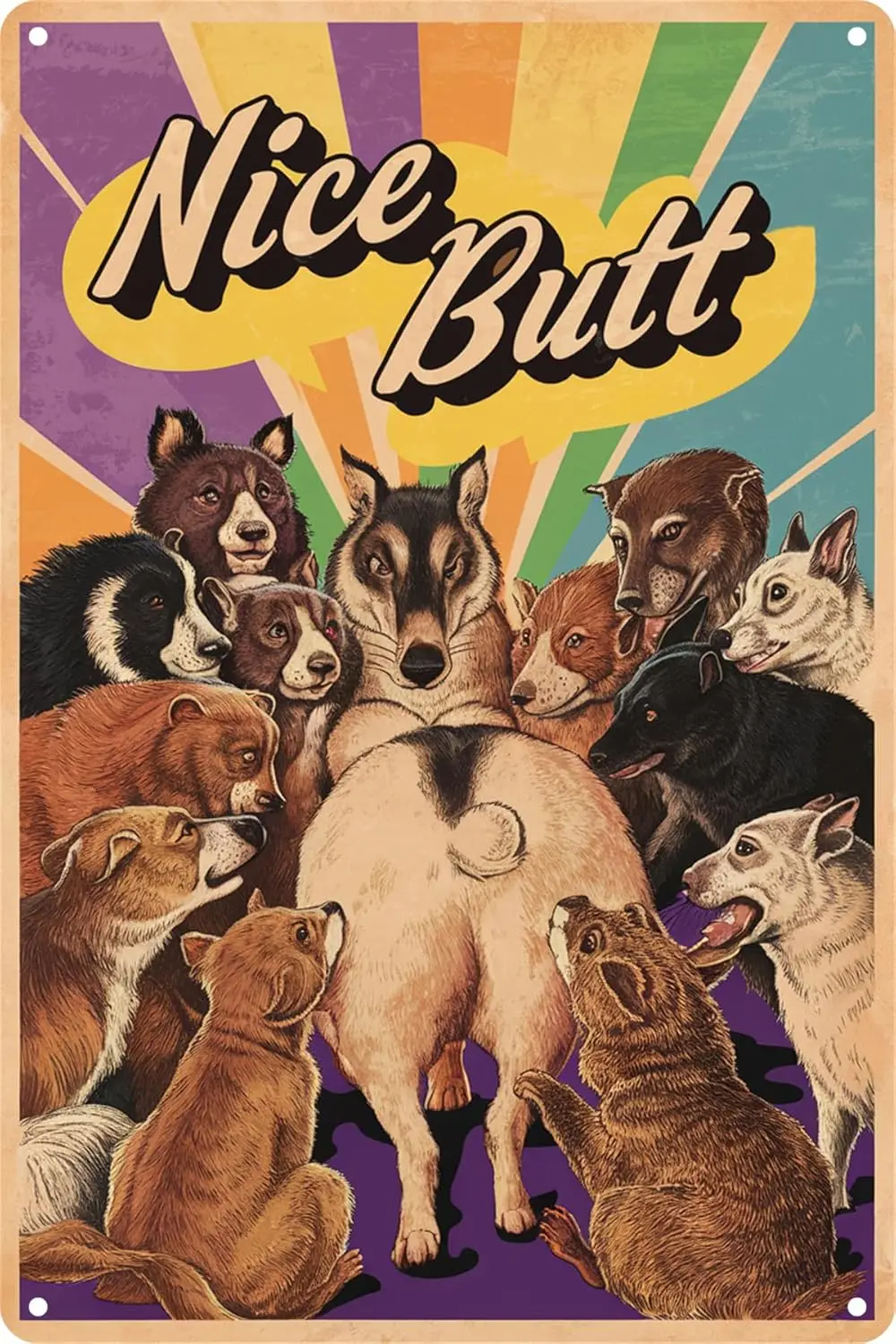 Забавные металлические жестяные вывески для ванной комнаты, забавная группа животных, хороший знак на ягодицы для дома, офиса, ресторана, классной комнаты, туалета Farmhou