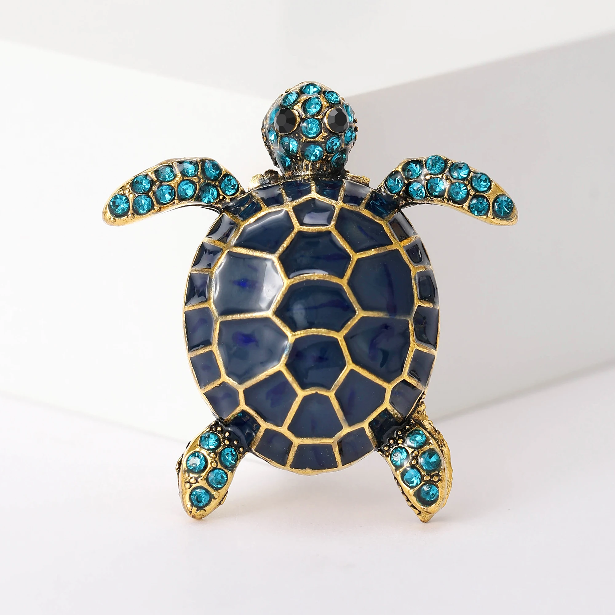 Vintage Small Turtle Brooches for Women Unisex Animal Pins 2-color Available Casual Party Accessories Gifts