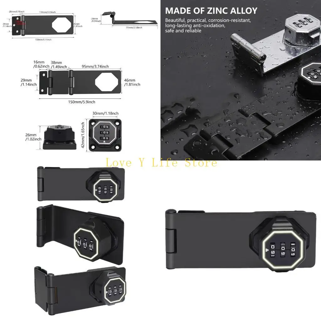 

L74C Кодовый замок без ключа, 3-значный кодовый замок, замок для шкафа с паролем, замок для ящиков, шкафов, прочный шкаф