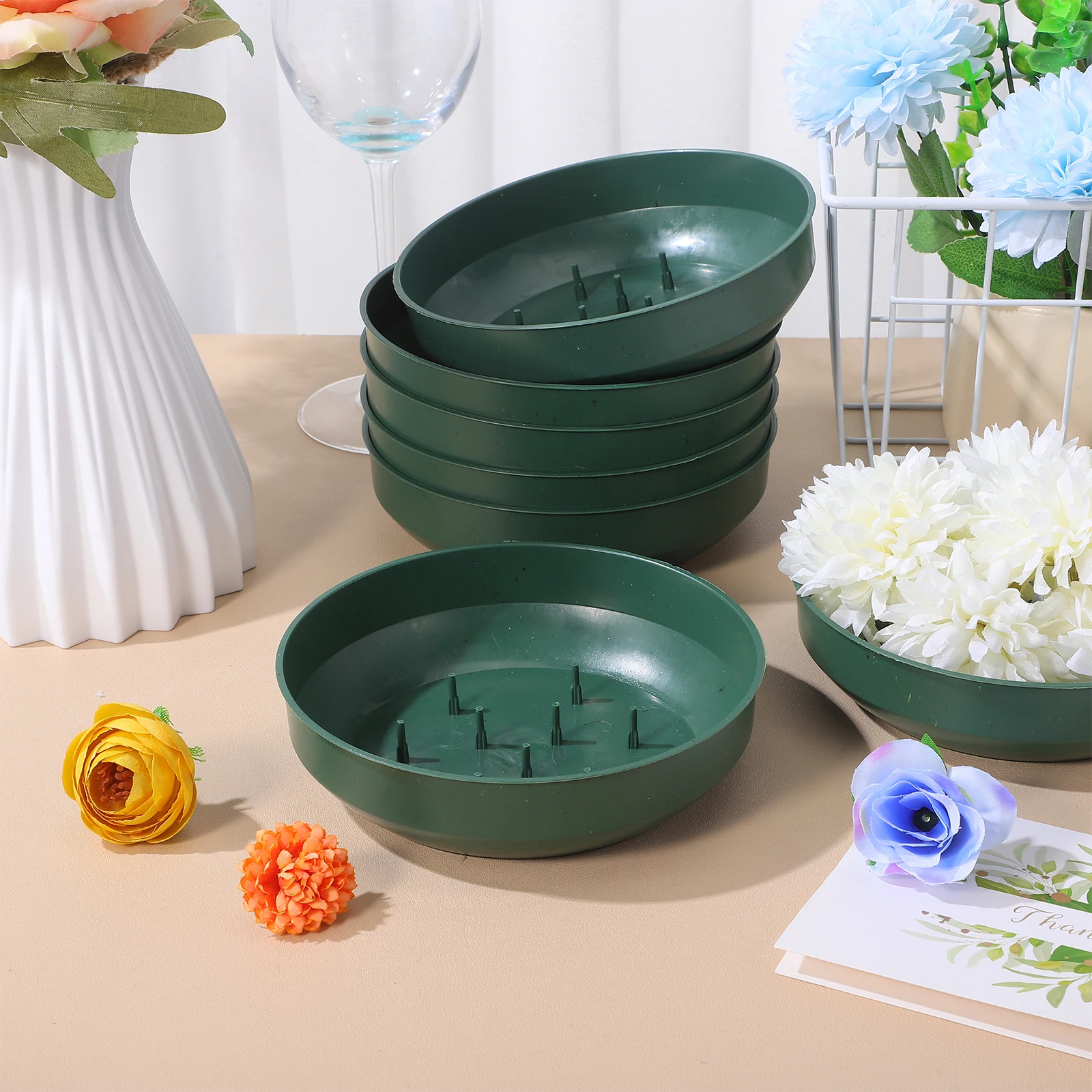 

10Pcs Flower Mud Tray Foam Fixator for Arrangements Sturdy Plastic Floral Supply Large Quantity Convenient Fast Setup for Event