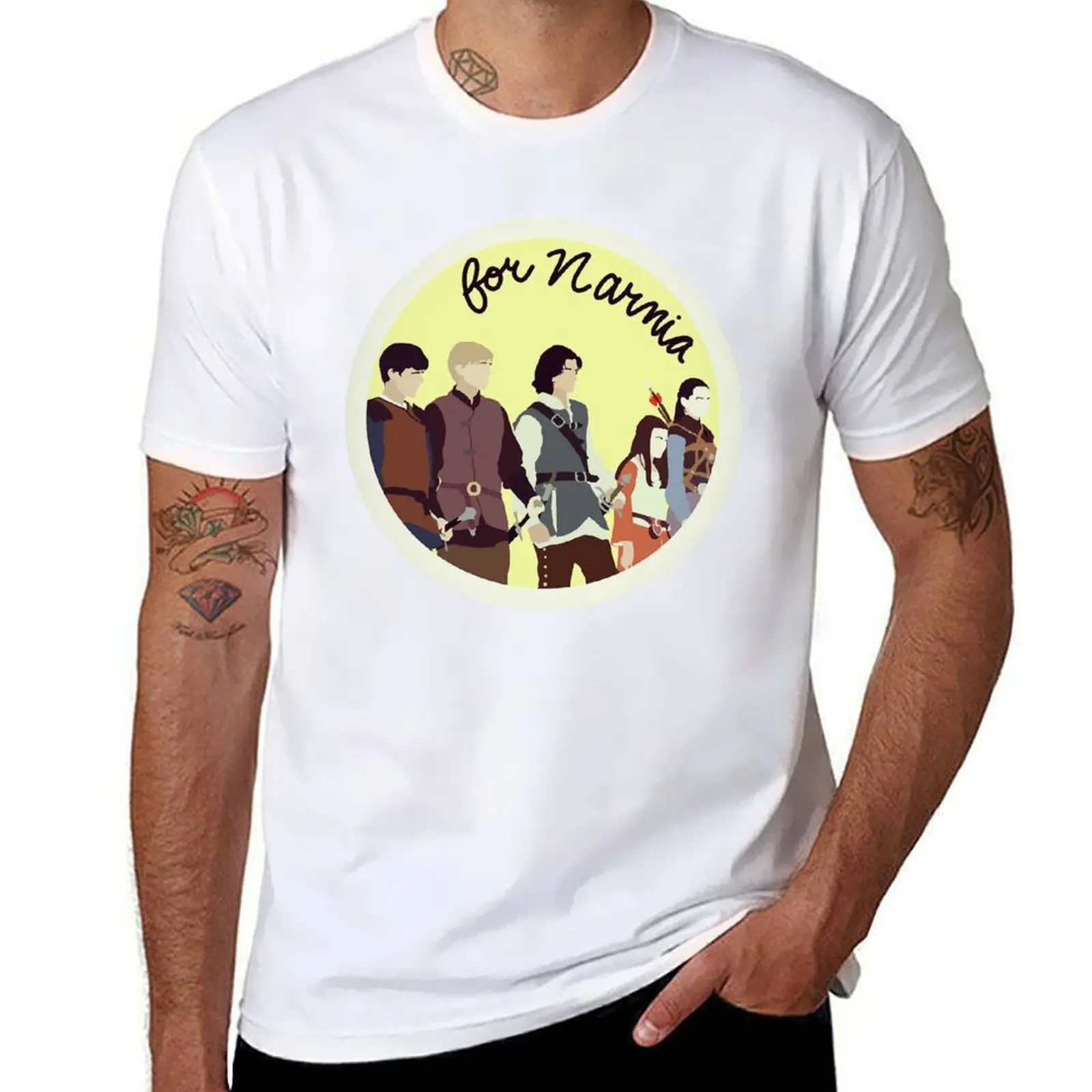 

For Narnia T-Shirt black cotton t-shirt plain for man package t shirts for man pack white T-Shirt