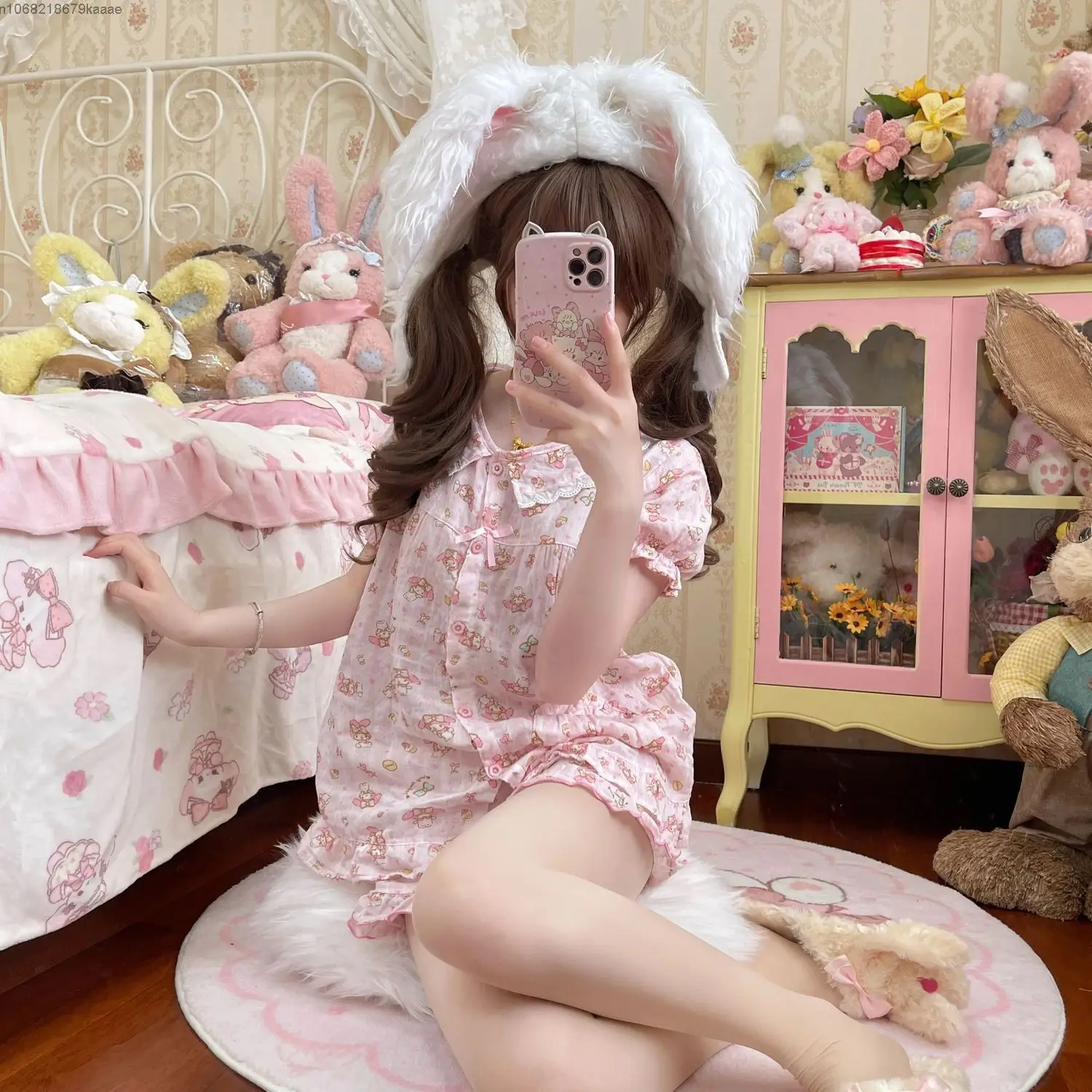 Sanrio My Melody Cute Pink Sweet Pajamas Suit Y2k Home Clothes 2 Piece Set Women Short Sleeve Top Shirt Shorts Summer Sleepwear