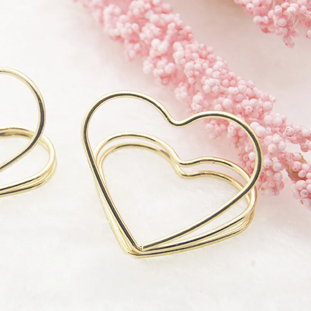

32 Pcs Love Note Holder Business Card Holders Wedding Stand Sign Photo Metal Place Special-shaped Office Table Number