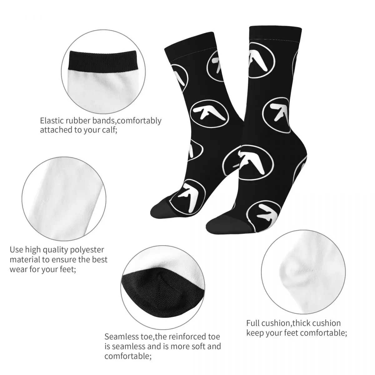 Aphex Twin Logo Socks Men's Women's Fashion Socks Novelty Spring Summer Autumn Winter Middle Tube Socks Gifts