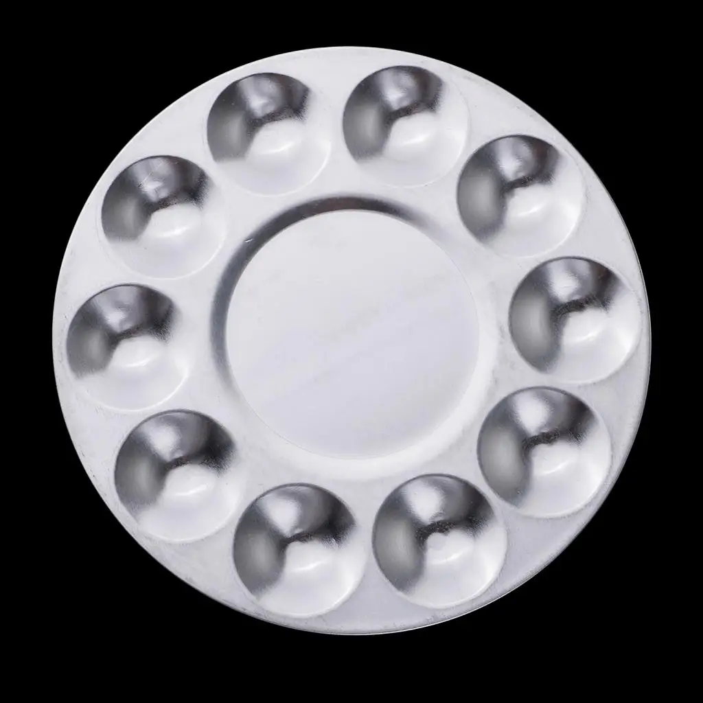 อุปกรณ์วาดภาพ จานสีอะลูมิเนียมทรงกลม ถาดสีสำหรับผสมสี อุปกรณ์ศิลปะสำหรับงาน DIY ทำเล็บ และงานนักเรียน