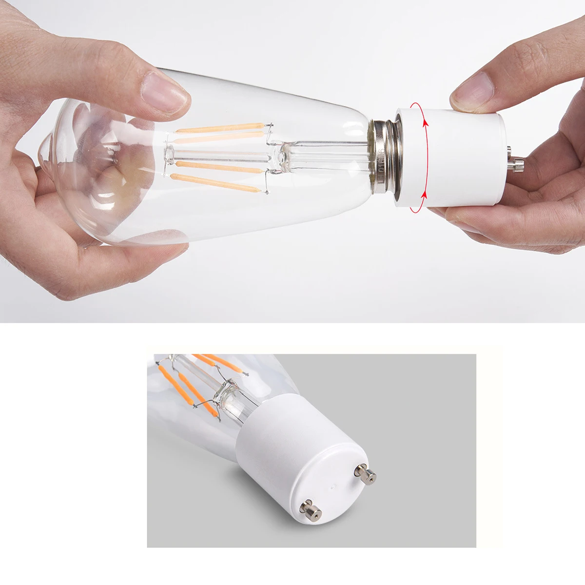 

12PCS GU24 to E27 E26 Light Bulb Adapter Socket Converter Screw Holder LED Halogen Filament CFL Home School Restaurant Lighting