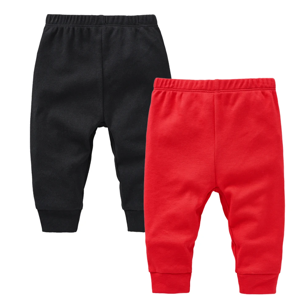 2025 2 Pcs/lot Baby Long Pants 100% Cotton 0-12 Months Newborn Boy Girl Toursers Solid Design Infant Clothing