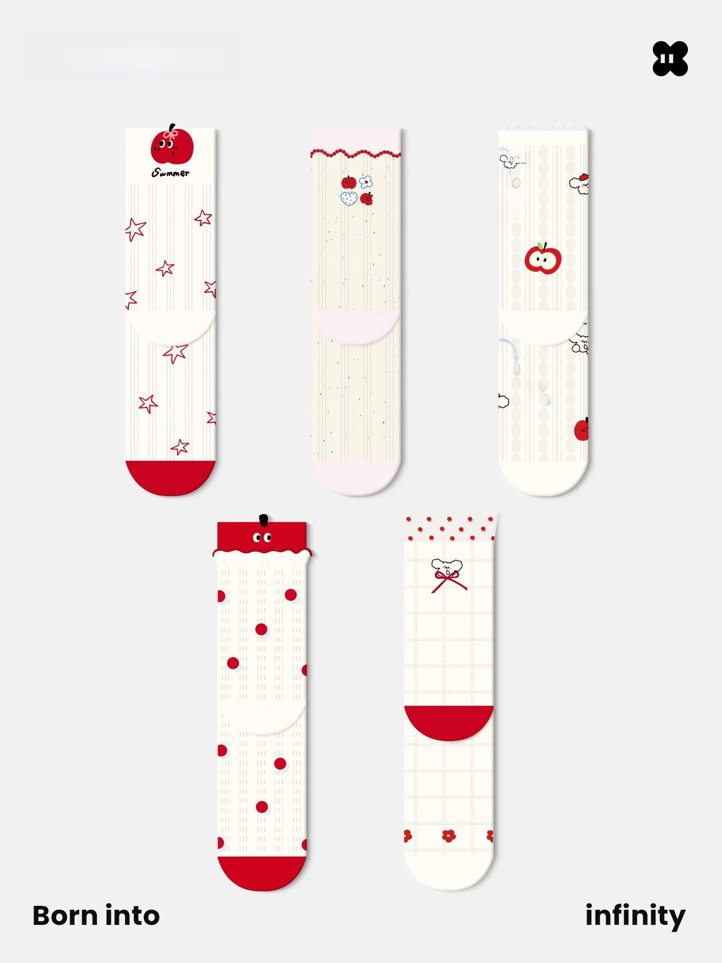 Calcetines de Algodón Finos de Verano para Mujer JKN con Lazo, Calcetines de Media Pantorrilla sin Borde, Diseño de Dibujos Animados, Transpirables y que Absorben la Humedad