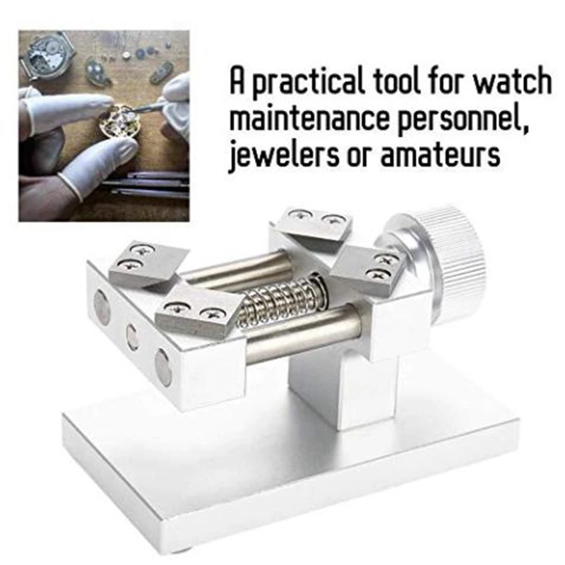 Professional Silver Watch Bezel Opener Removal Tool Workbench Back Case Opener Tool Watch Parts Repair Tool For Watchmaker