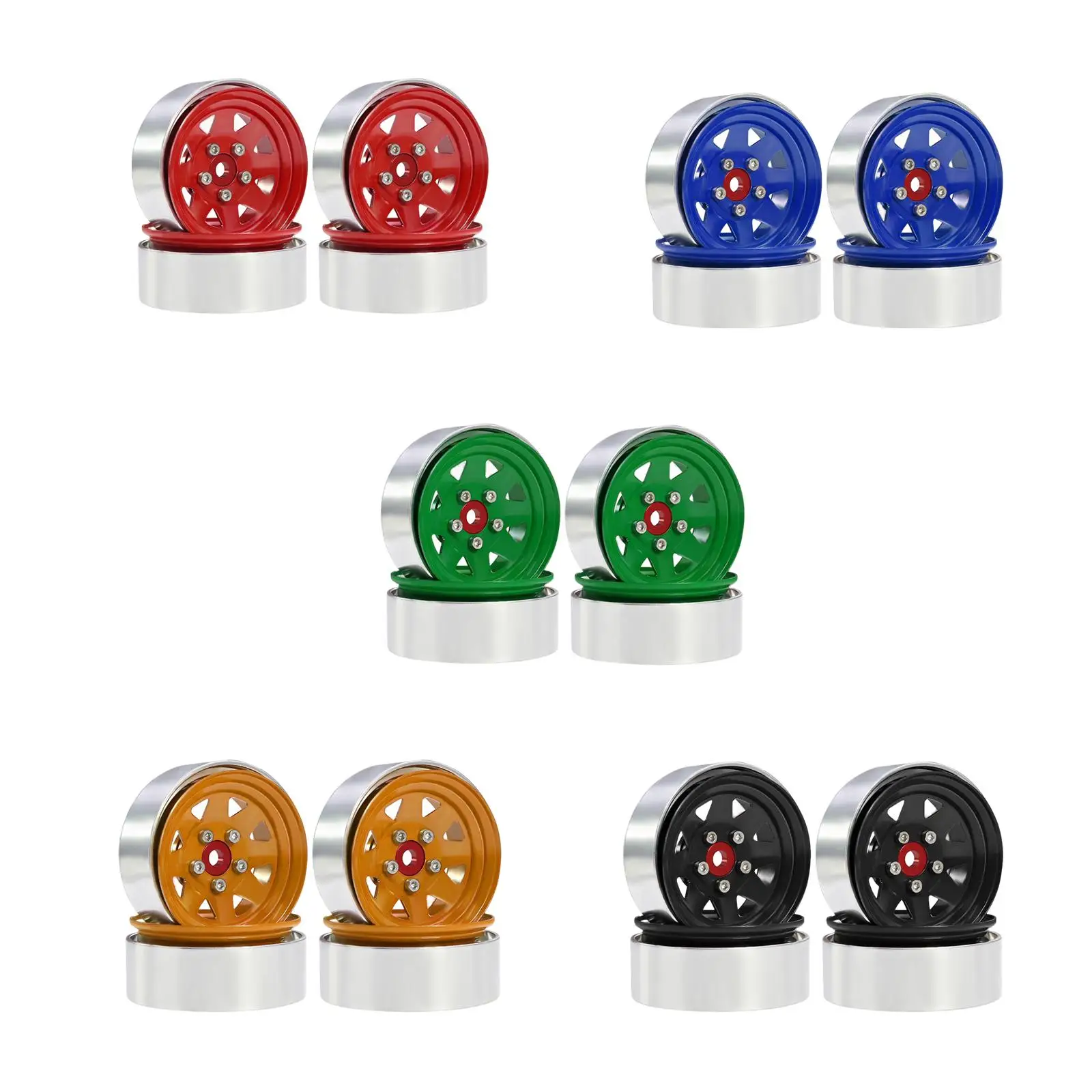 4-delige RC velgen stevig reserveonderdeel vervangt metalen aluminium 1,9 "wielen voor 1/10 RC hobbyvoertuig vrachtwagenaccessoires