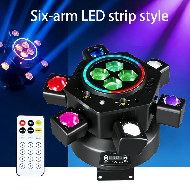 

150W Moving Head LED Party Light RGBW Stage Lights Strobe DMX512 Sound & Remote Control For DJ Disco Hall Decoration Christmas