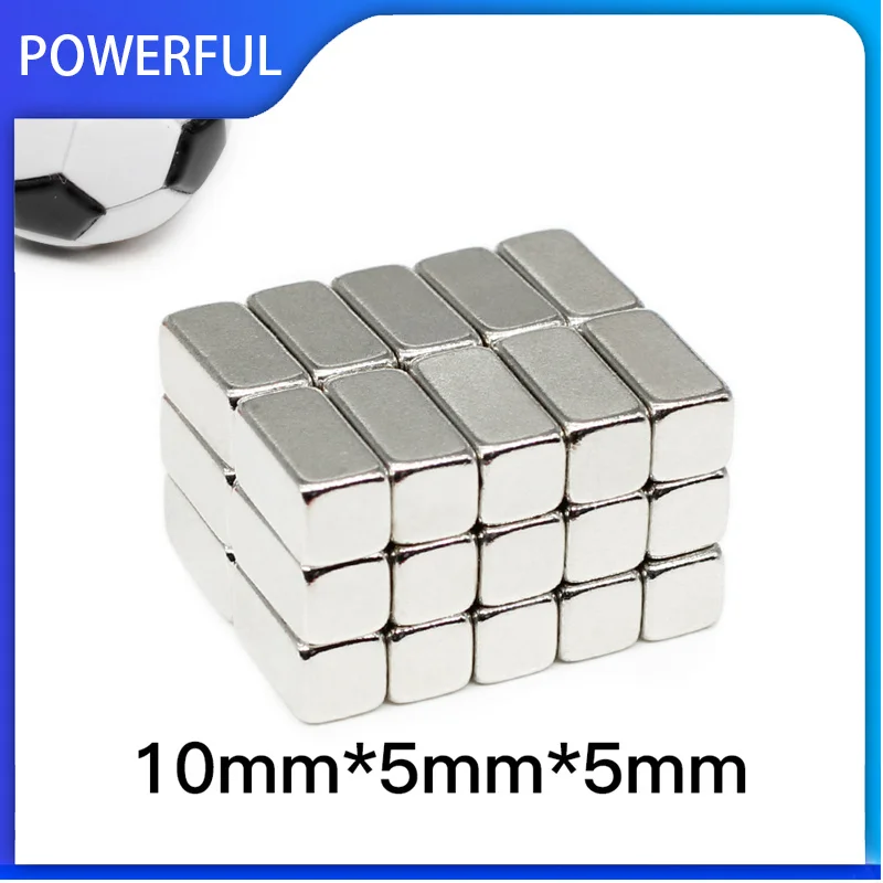 10~300PCS 10x5x5 Block Rare Earth Neodymium Magnet 10mm x 5mm x 5mm N35 Permanent Strong Powerful Magnets Sheet 10*5*5mm