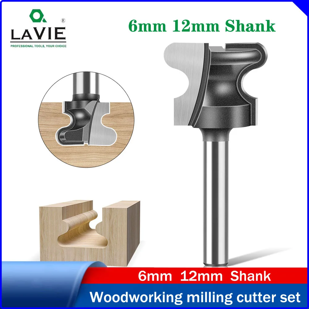 

LAVIE 6mm/12mm Shank Double Arc Finger Pull Router Bit, Recessed Hidden Handle Grooving Bit for Cabinet Door & Drawer