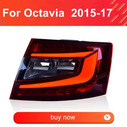 LED Tail Light Assembly for Skoda Octavia 2015-2017 Taillight Plug and Play Running Dynamic Turning Brake Rear Tail lights