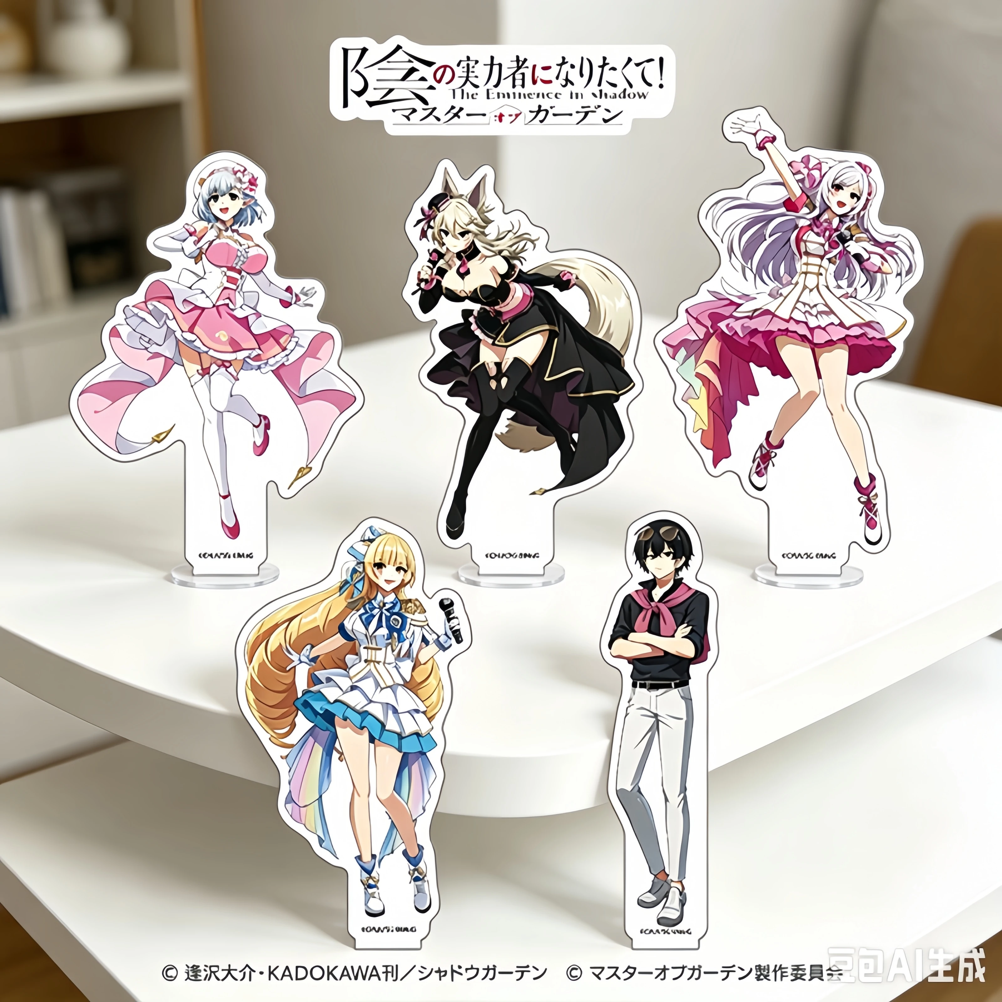 Figurine Acrylique Anime The Eminence In Shadow en Gros, Modèle de Présentation de Bureau, Breloque Cosplay, Cadeaux pour Fans, Porte-clés 15CM