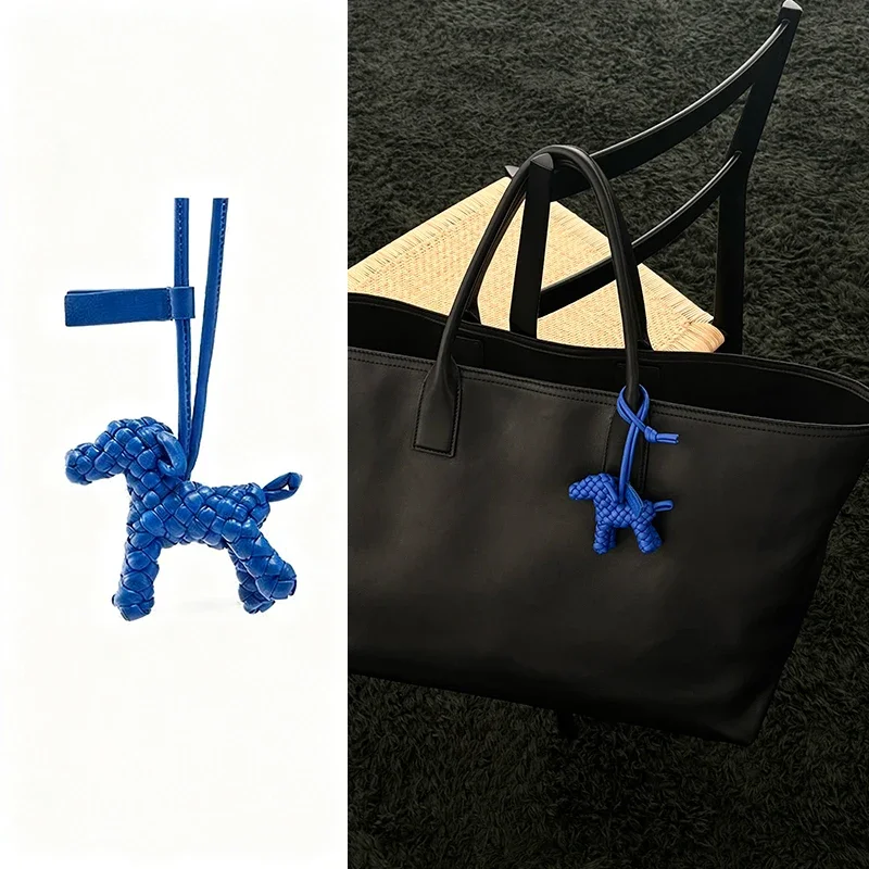 

2025 New Latest Fashion Cowhide Woven Puppy Bag Pendant Bag Charms Handbag Pendants