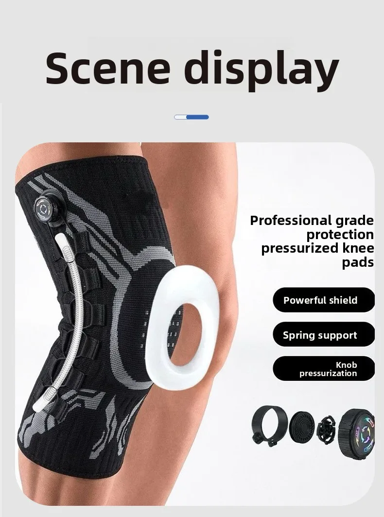 Sports Knee Pad Knob Pressure Spring Support Silicone Shock Absorption Breathable Nylon for Running Basketball Fitness