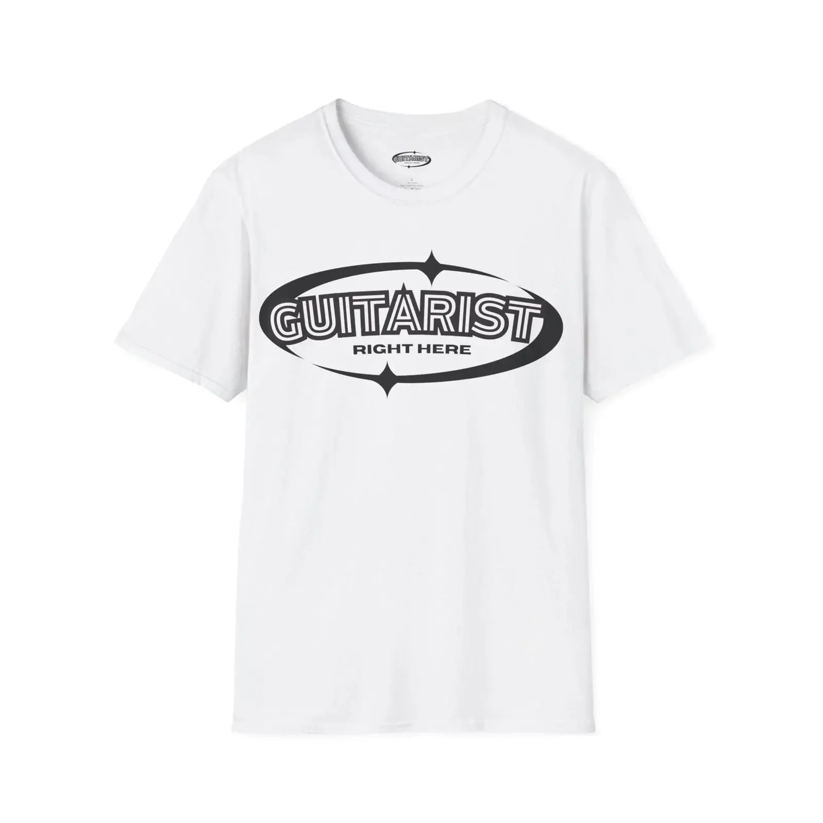 Guitarist Right Here T Shirt Stylish vintage Washed Slightly Comfortable Top For Everyday Wear streetwear Breathable graphic