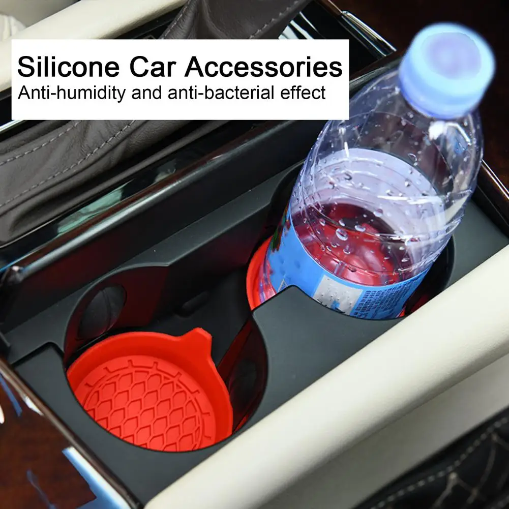 2Pcs Automotive Cup Holders Universal Silicone Car Cup Coaster Waterproof Non-Slip Sift-Proof Spill Holder Car Accessories