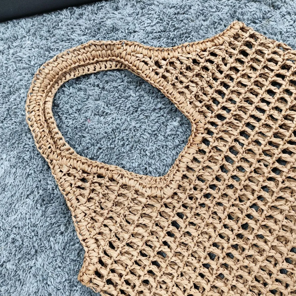 Hollow Knitting Tote Shoulder Bag Bohemian Woven Bags for Women Handbags Summer Soft Beach Bag NEW Vacation Shopper Purses Chic view 4