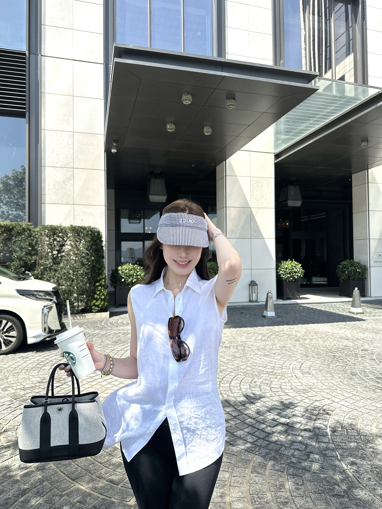 

Dibao Xi 100% Natural Linen Sleeveless Collared Shirt Women's Loose Fit Simple Style Commute Versatile Shirt Breathable