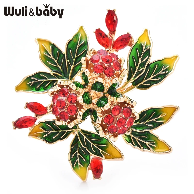 

Wuli&baby Cute Rhinestone Flower Brooches For Women Lady 3-color Shining Beautiful Flowers Party Office Brooch Pins Gifts