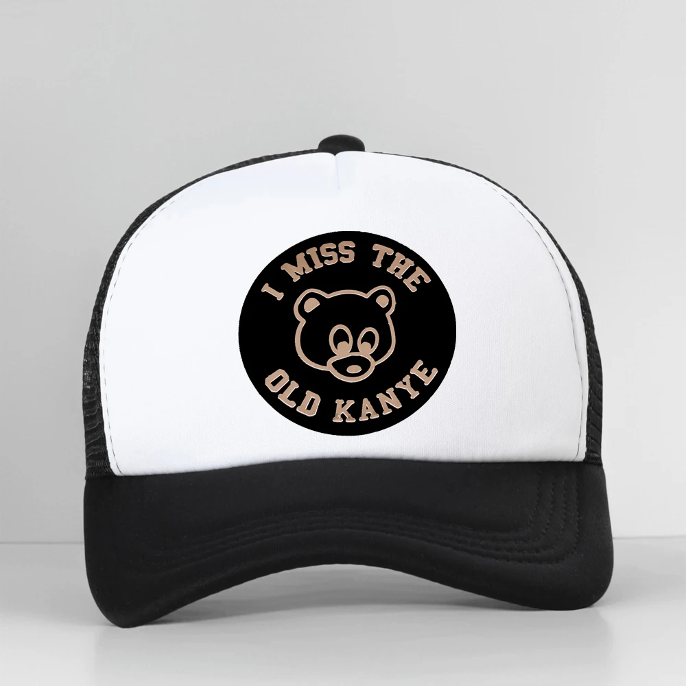 I Miss The Old Kanye West Unisex Baseball Cap College Dropout Bear Distressed Cotton Outdoor Adjustable Snapback