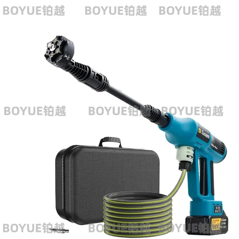 250Bar Brushless High Pressure Washer Gun 4 Gear Power Water Spray for 18V Battery Cordless Electric Cleaning Tool