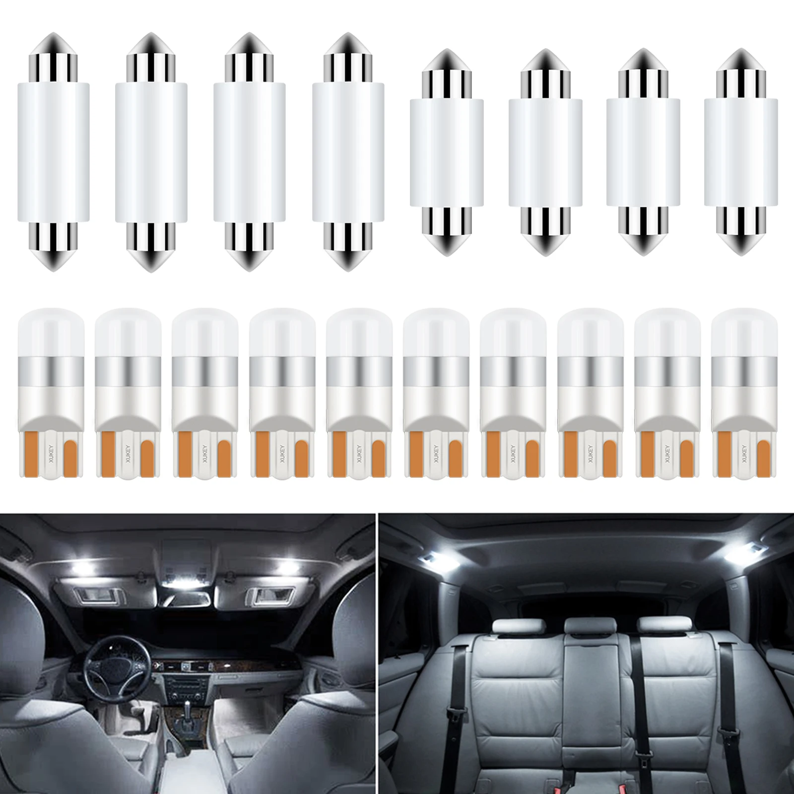 12V LED Interior Light Kit Dome License Plate Bulb Trunk Cabin Ceiling Lamp For BMW 3 Seires E46 E90 E91 E92 E93 F30 (1998-2018)