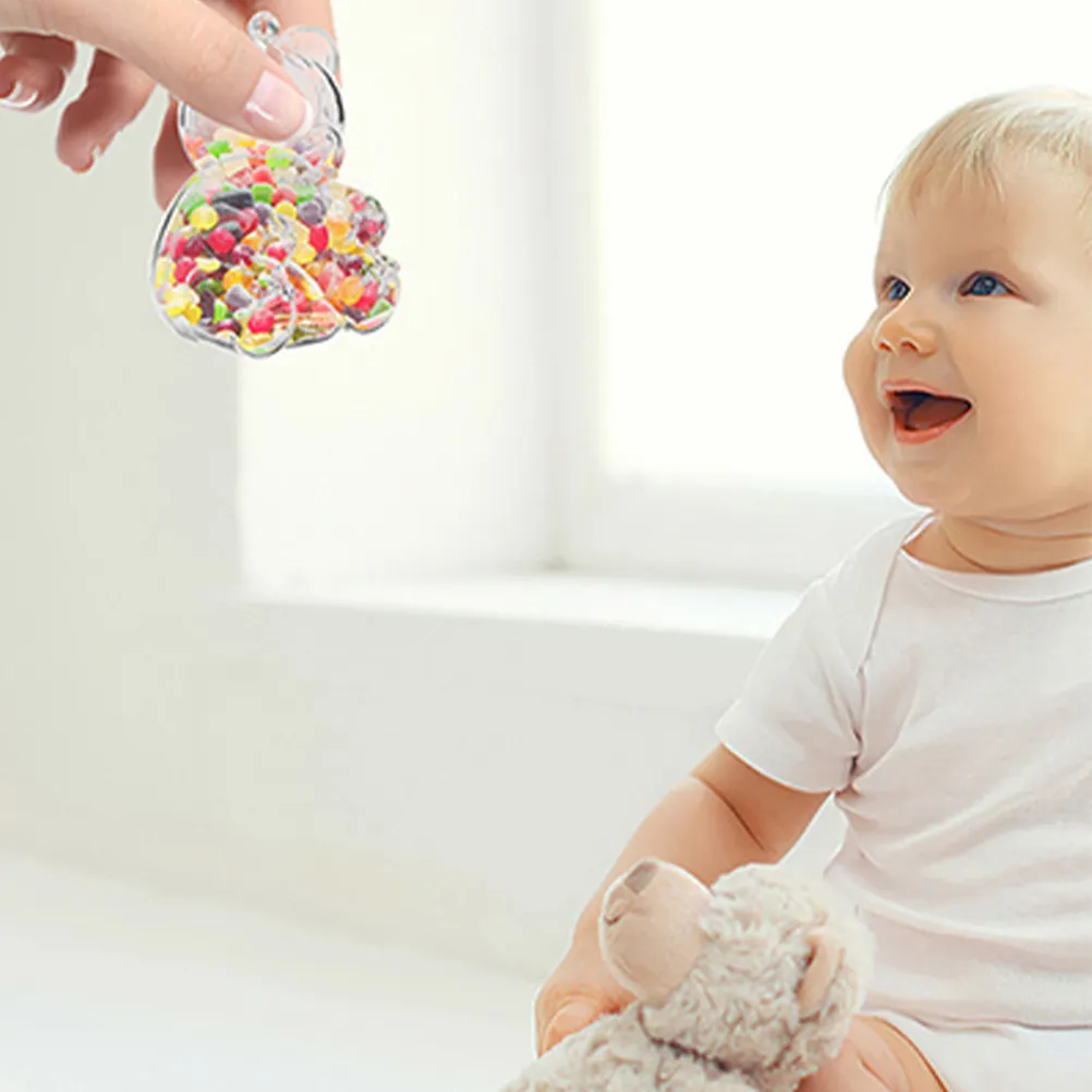 

15 прозрачных коробочек для конфет в форме медведя, милые контейнеры для угощений на вечеринку, свадебные коробки для конфет