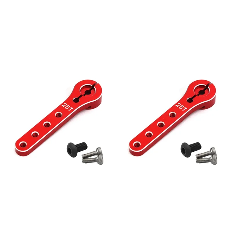 

AS96-2Set 56Mm 25T Metal Servo Arm Extension Servo Horn For 1/10 RC Crawler Car Boat Futaba HSP Wltoys Axial SCX10 Traxxas,1
