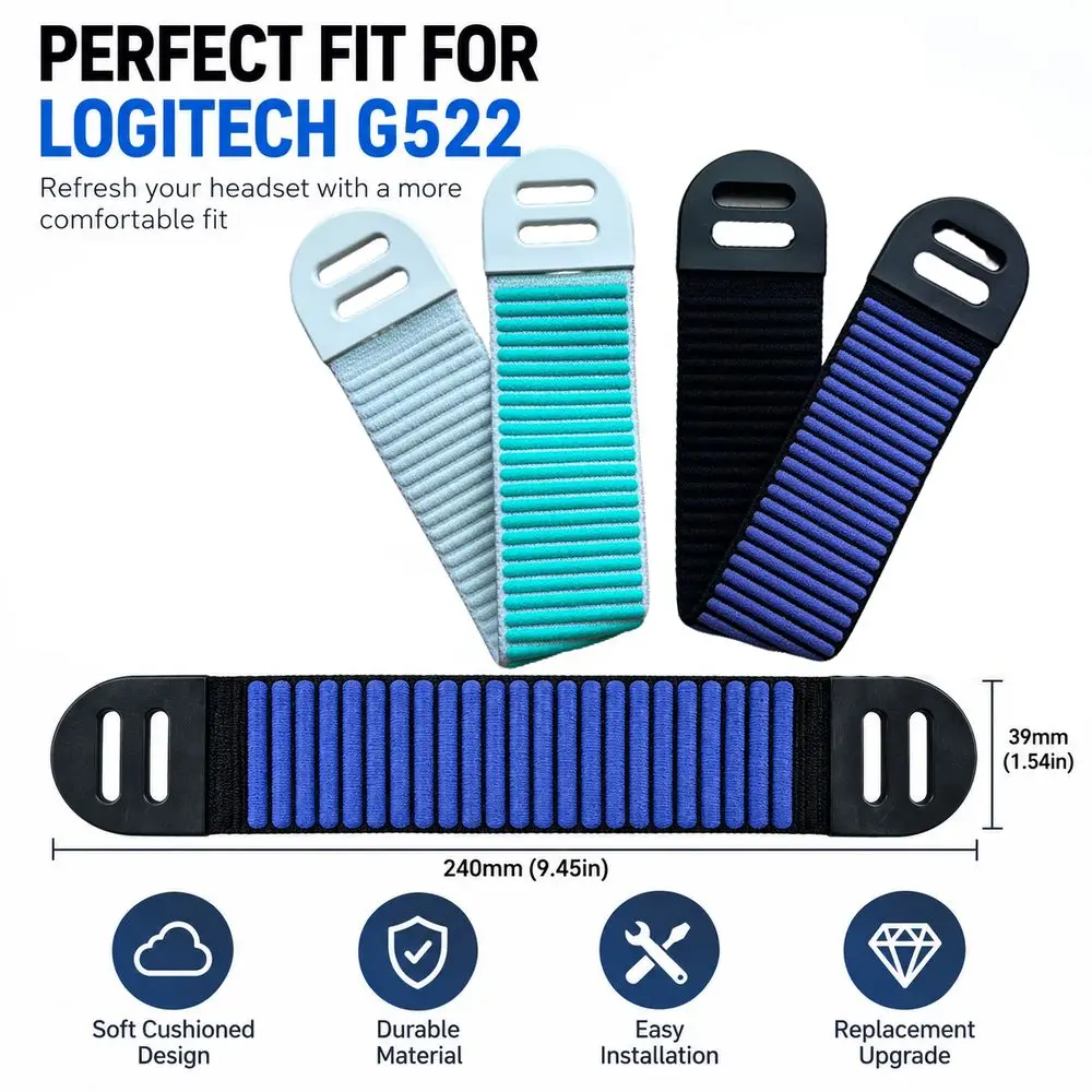 Replacement Gaming Headset Headband Comfortable Durable Head Strap Cover Soft Cushioned Easy Installation for Logitech G522 view 6